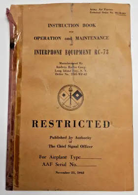 08-10-103 ANDREA RADIO CORP Instruction Book Operation