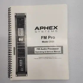 SA203 APHEX SYSTEMS Fm Pro Audio Processor Operating Service
