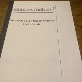 DA16000.B AUDIO METRICS Distribution Amplifier User Manual