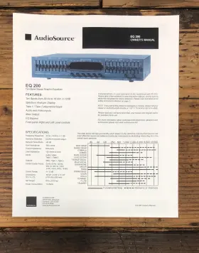 EQ-200 AUDIOSOURCE Equalizer Owners User Manual