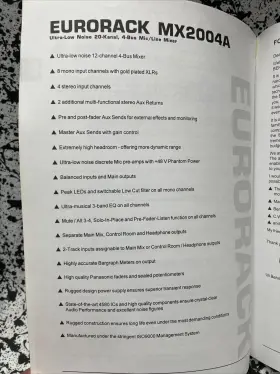 MZ2004A BEHRINGER Eurorack Mic Line Mixer User Manual #3