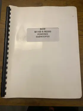 M1100-M2200 BGW Owners Manual Subwoofer