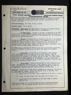 AM901 BOGEN Tuner Owners Manual