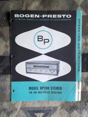 BP200 BOGEN Radio Owners Operating Service Manual Fm Am Nos