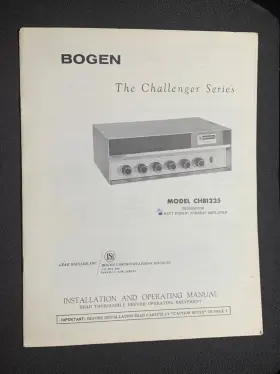 CHB1225 BOGEN Amplifier Owners Manual
