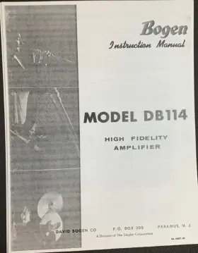 DB114 BOGEN Amplifier Owners Service Manual Photocopy