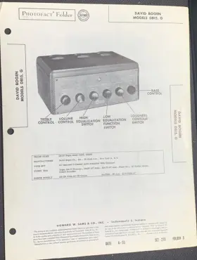 DB15-DB15G BOGEN Amplifier Service Manual Sams Photofact