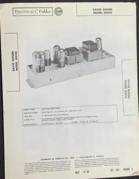 DO110 BOGEN Amplifier Owners Service Manual Sams Photofact