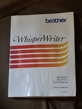 WP-7400J BROTHER Whisper Writer Owners Manual