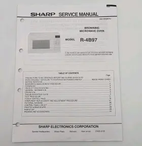 S9510R4B97X BROWNING Sharp Service Manual Microwave Oven