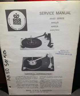 5D2UA BSR Turntable Record Changer Service Manual