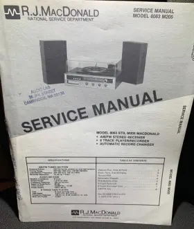 8063-M205 BSR Stereo Service Manual