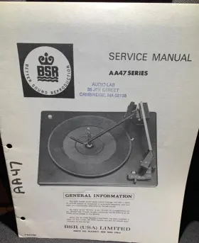 AA47 BSR Turntable Service Manual