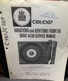 C101-C107 BSR Turntable Record Changer Service Manual