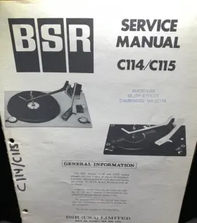 C114-C115 BSR Turntable Record Changer Service Manual