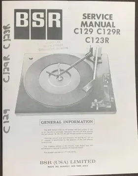 C123R-C129R BSR Turntable Record Changer Service Manual
