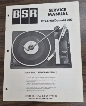 C124-MCDONALD BSR Turntable Service Manual