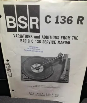 C136R BSR Turntable Service Manual