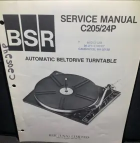C205-24P BSR Turntable Service Manual