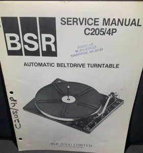 C205-4P BSR Turntable Service Manual