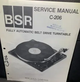 C206 BSR Turntable Service Manual
