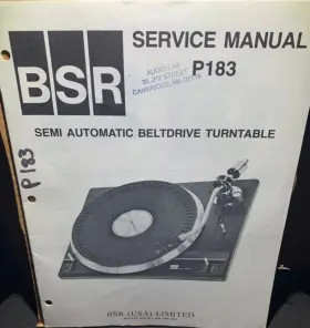 P183 BSR Turntable Service Manual