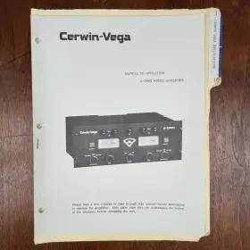 ARV401 CERWIN-VEGA Power Amplifier Manual Operation