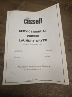 MAN310 CISSELL Nos Steam Gas Electric Dryer Service Manual