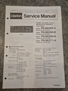 74G05Y02E CLARION Suzuki Am Fm Synthesizer Service Manual
