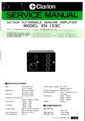 EN-103C CLARION Datsun Automoble Amplifier Service Manual