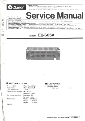 EU-605A CLARION Amplifier Service Manual