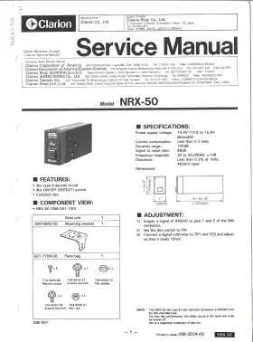 NRX-50 CLARION Dbx Service Manual