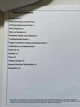 CA-100-101 CLASSE Service Manual #2