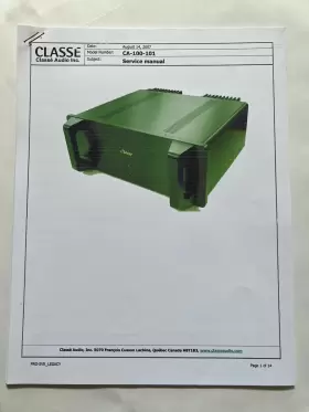CA-100-101 CLASSE Service Manual
