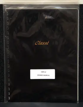CDP-1.5 CLASSE Cd Player Owners Manual Copy