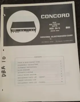 DBA-10 CONCORD Dolby Noise Reduction Adaptor Service Manual