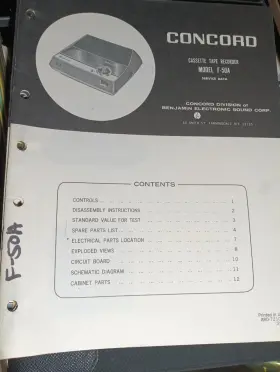 F-50A CONCORD Tape Recorder Service Manual