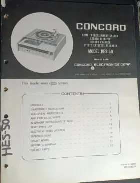 HES-50 CONCORD Stereo Service Manual