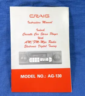 AG-130 CRAIG Instruction Manual Am Fm Mpx Radio