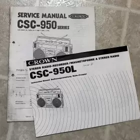 CSC950L CROWN Manuals Service Boombox Ghettoblaster