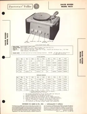 H623 DAVID BOGEN Sams Photofact Tubeservice Manual Schematics