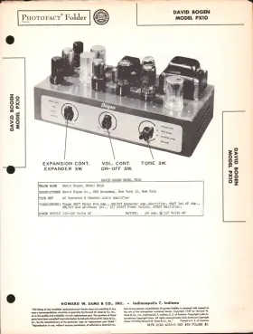 PX10 DAVID BOGEN Sams Photofact Tubeservice Manual Schematics