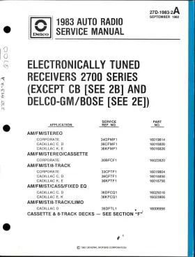 27D-1983 DELCO Service Manuals