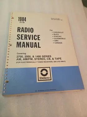 27D-1984-1 DELCO Am Fm Radio Cassette Cb Service Manual Book