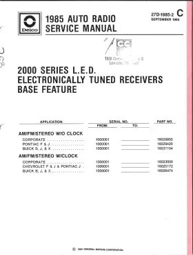 27D-1985-2 DELCO Auto Service Manuals Some Gm #3
