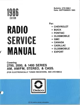 27D-1986-1 DELCO Radio Service Manuals Gm