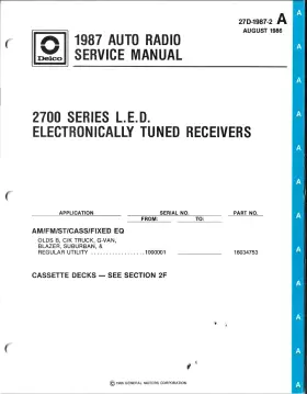 27D-1987 DELCO Service Manuals Some #3