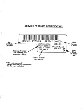 27D-1988-INDEX DELCO Radio Service Manual #3