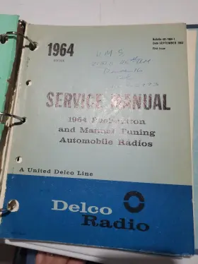 6D-1964-1 DELCO United Radio Service Manual Pushbutton Gm