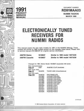 RD91M DELCO Individual Service Manuals Gm #2